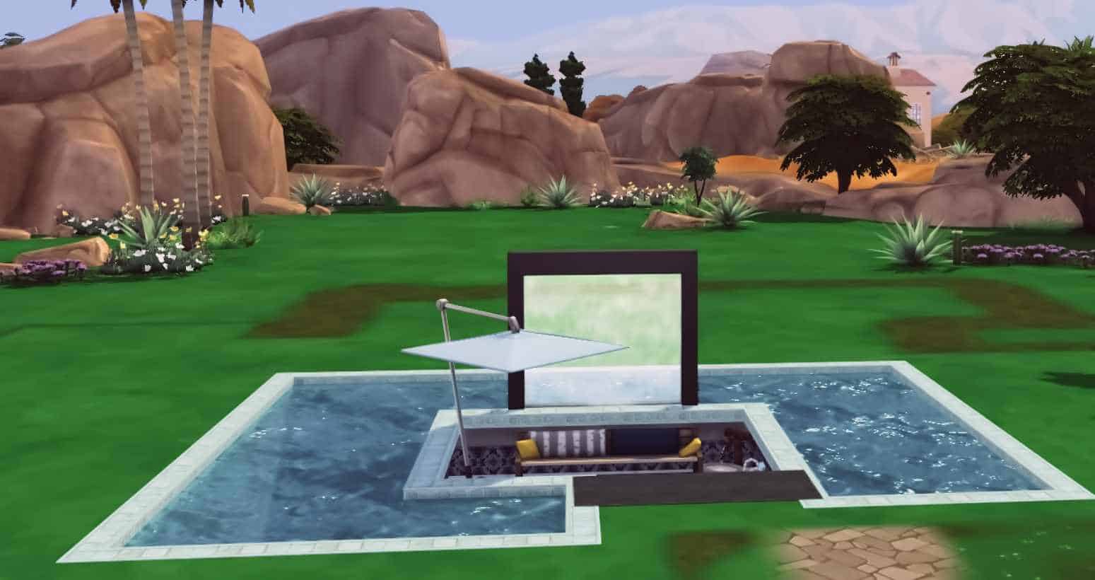How to build that Sims 4 sunken lounge with a surrounding pool